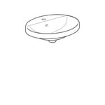 Lavabo empotrado serie Geberit VariForm, ovalado, con orificio para el grifo: B1=47.8cm, Toma de grifo=Centro,